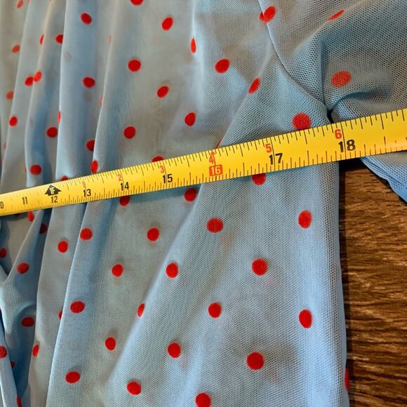 Zara Baby Blue Polka Dot Top Size Small - Picture 5 of 7